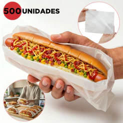 500 Sacos Plásticos para Hot Dog 22,5 X 17 Cm Cachorro Quente Saquinho Embalagem Delivery