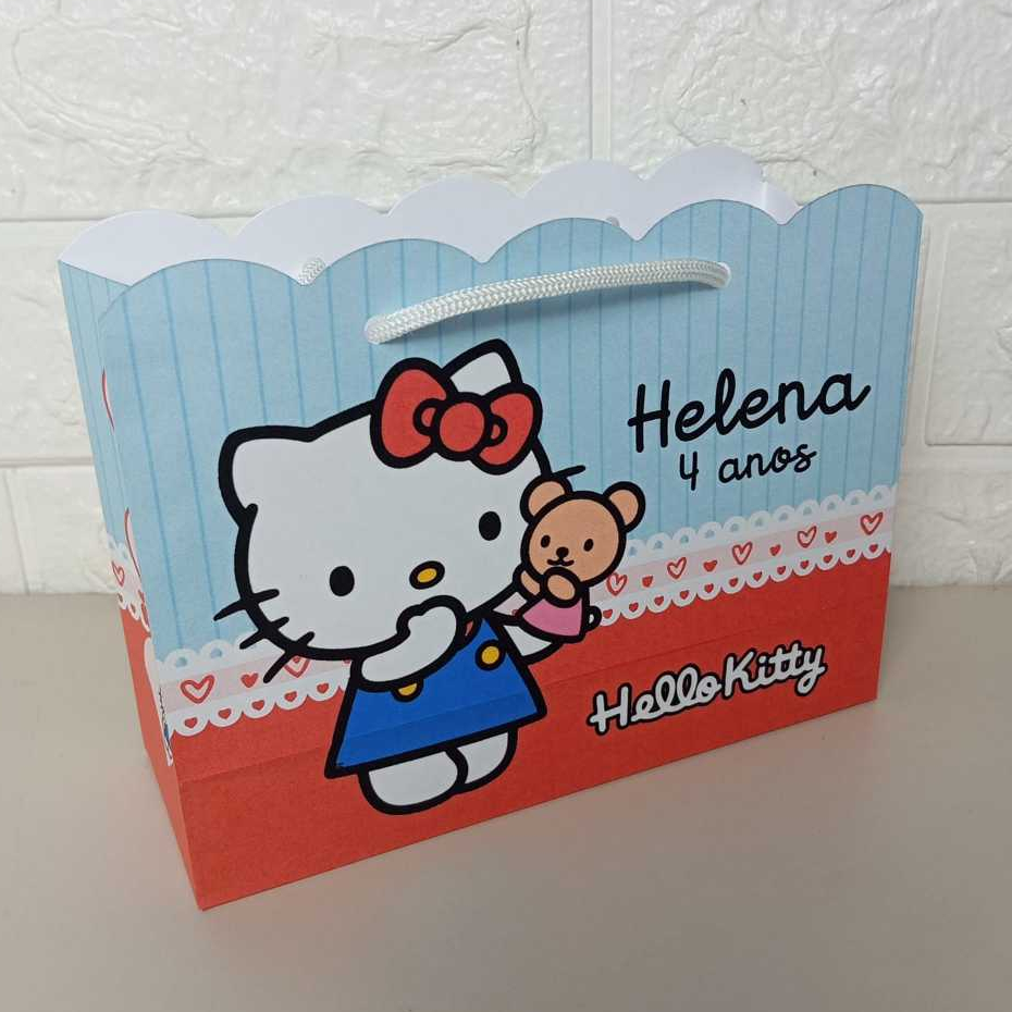 Sacolinha Surpresa Hello Kitty Vermelha Personalizada - PEGUE E MONTE | Lembrancinhas | Festa | Aniversário