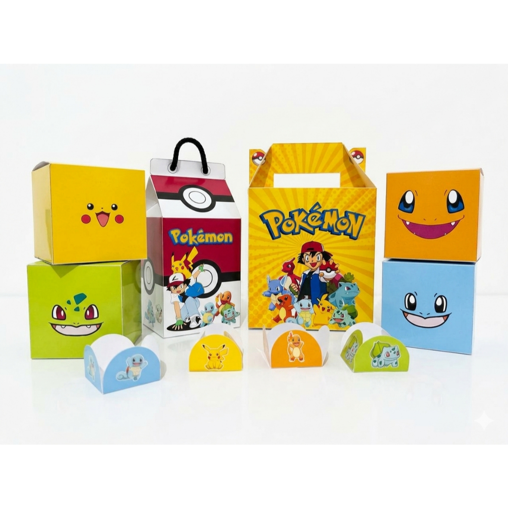 Caixinhas personalizadas festa infantil Pokemon | lembrancinhas Aniversario Kit de 12 a 60 unidades