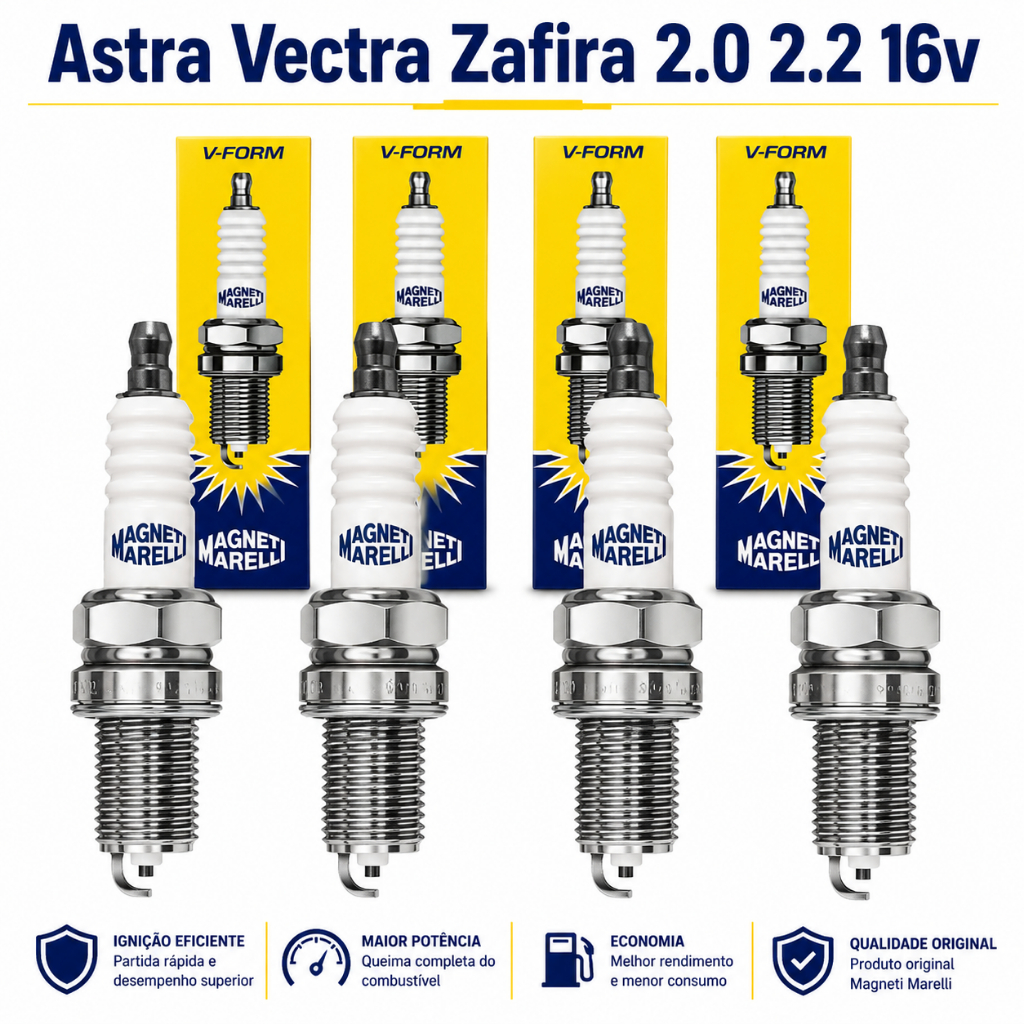 Jogo de Vela Astra Vectra Zafira 2.0 2.2 16v Gasolina ou gnv
