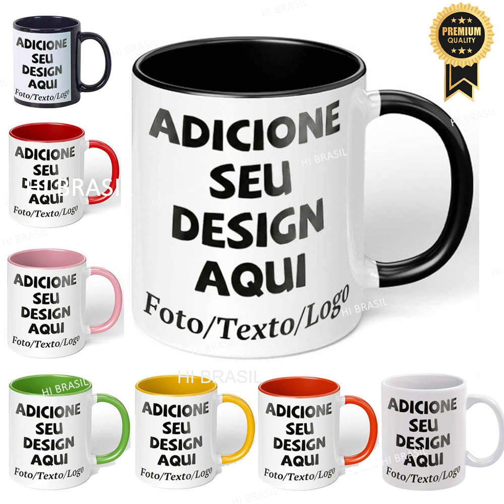 Caneca Personalizada Xicara Personalizada 325ml com Foto Porcelana Premium
