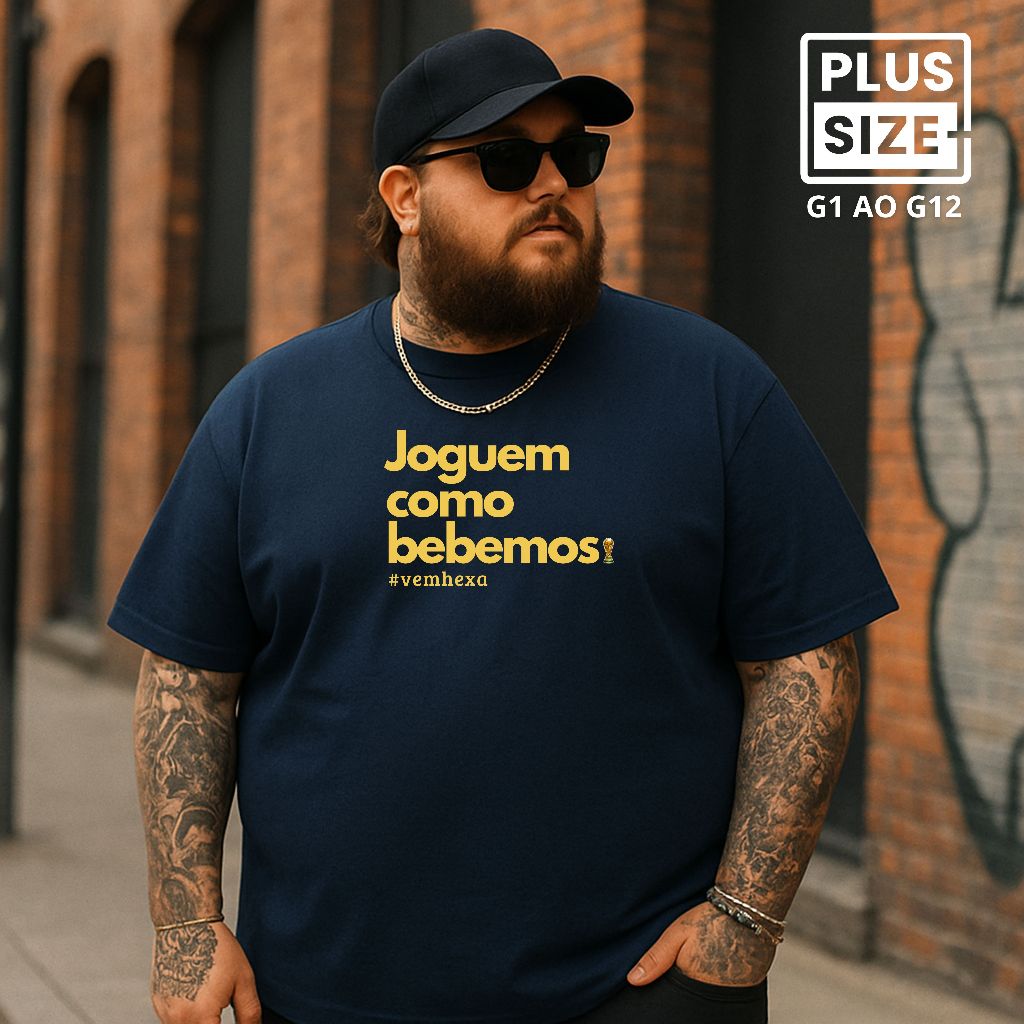 Camiseta Do Brasil Plus Size G1 ao G12 Malha 100% Algodão Premium Penteado