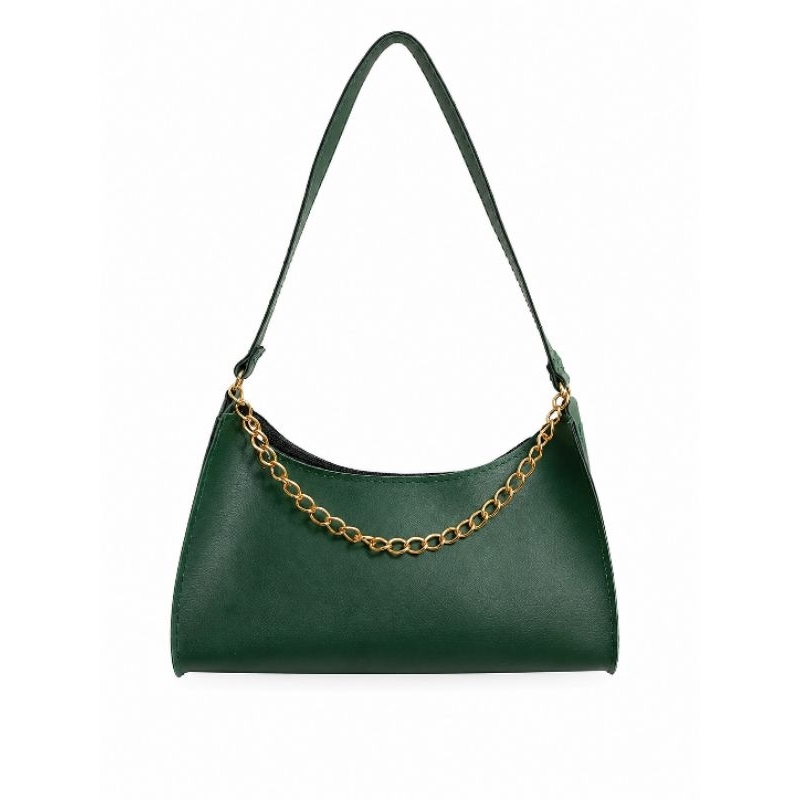 Bolsa Baguete Feminina Pequena com Corrente Dourada Elegante Trend COPA DO MUNDO 2026