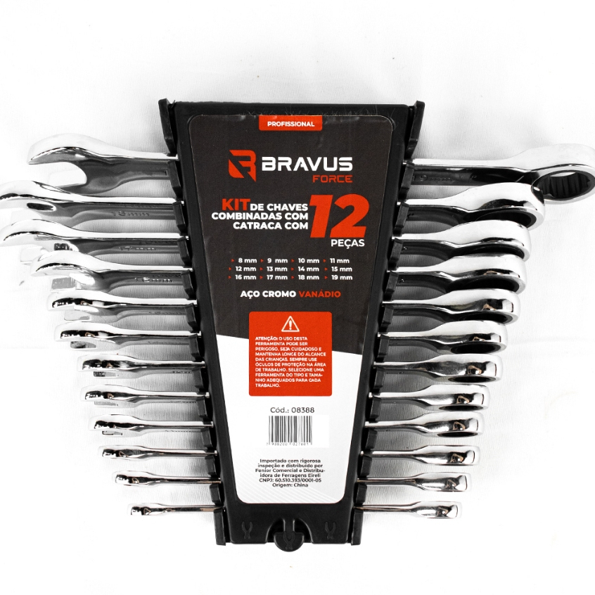Kit Chaves Combinadas Catraca 12 PÇS – Bravus Force