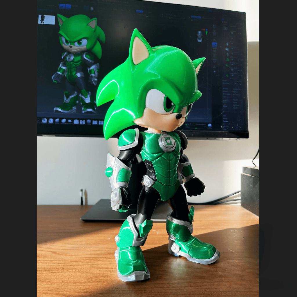 Boneco Lanterna Verde Sonic – Boneco Geek Fusão Heroica Colecionável - 28cm