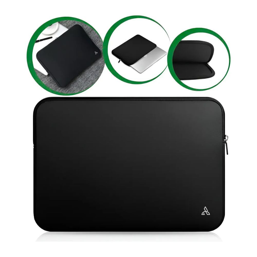Capa Case Pasta Maleta Notebook 15,6 / 14,1 Neoprene Preto Preto - Atwe Eletrônicos
