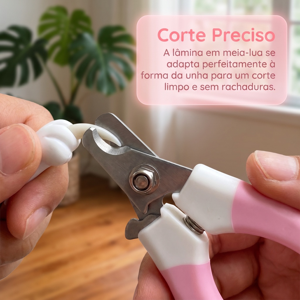 Alicate de Unha para Pets com Trava de Segurança para Cães e Gatos pequeno