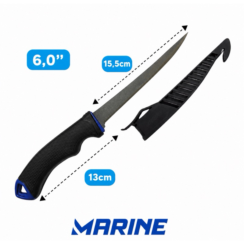 Faca Fileteira Marine Sports MFK6T - 6" Novo Design 28cm