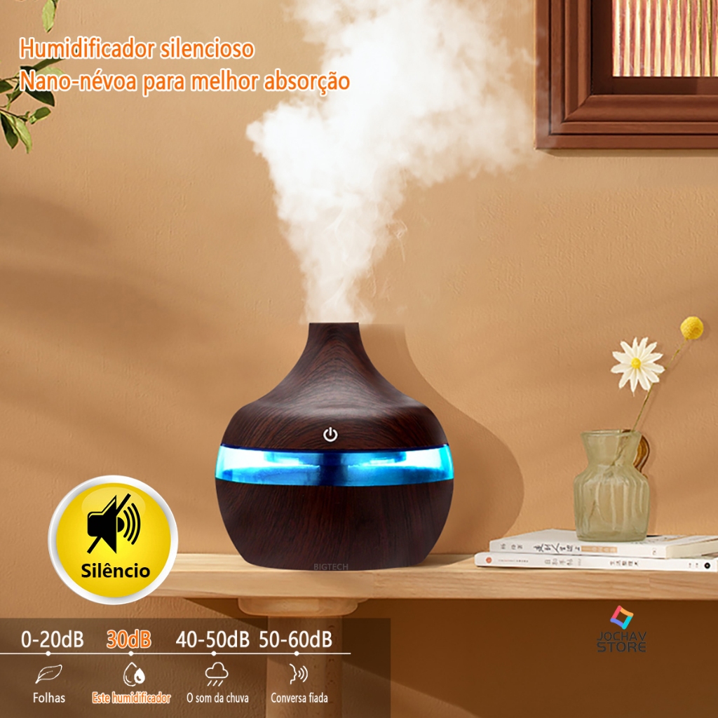 Umidificador De Ar E Aromatizador Grande Filtro Difusor Escritório​ Portátil Led De Ambiente