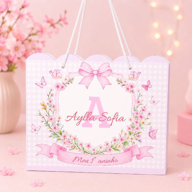 kit Sacolinhas Personalizadas  jardim encantado/ jardim das borboletas com Nome e Idade | Lembrancinhas para Festa