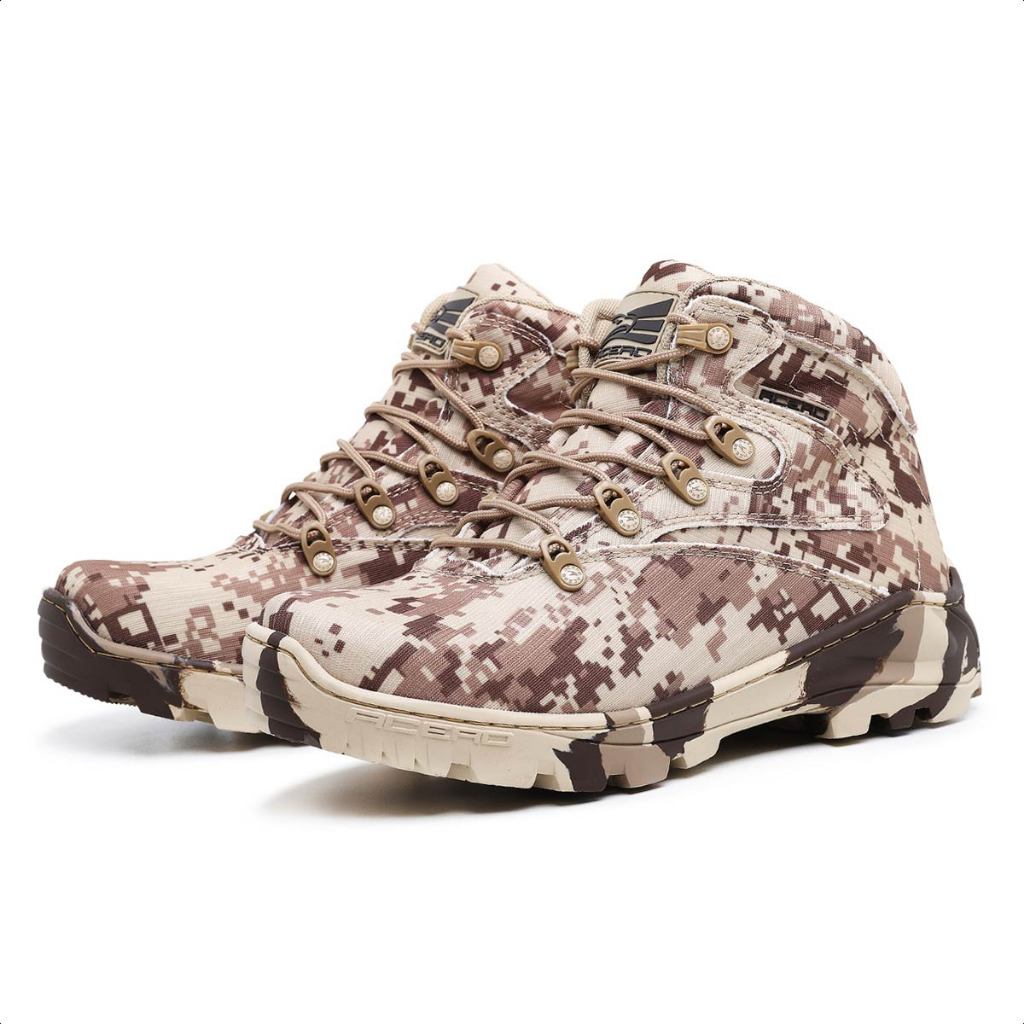 Bota Coturno Militar Digital Mid Desert Camuflada Casual