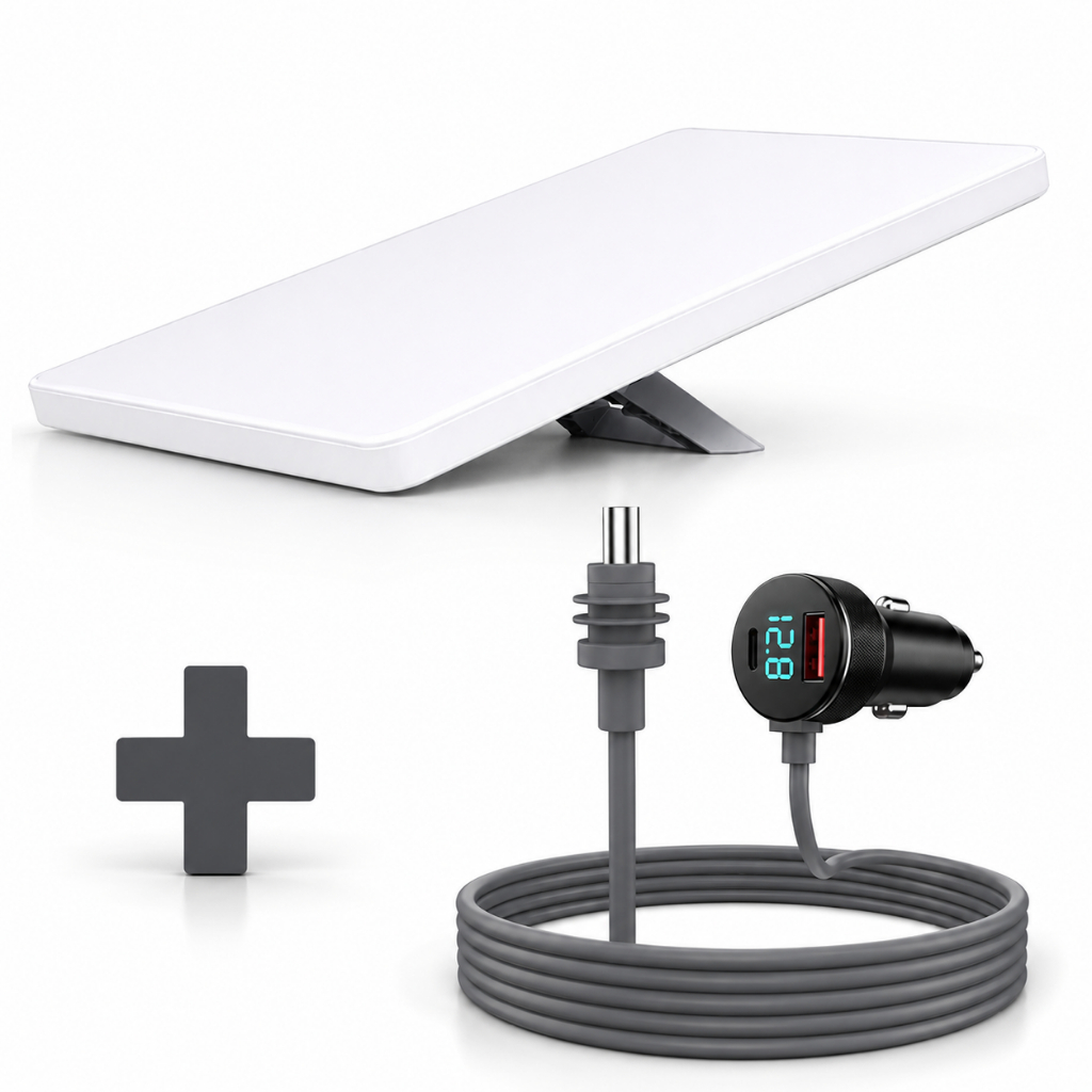 Starlink Mini Kit Antena + Adaptador 12V-24V Internet Rápida Via Satélite Viagem Portátil Fácil Instalação