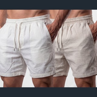 Bermudas Masculinas kit 2 Linho com Elastano | Estilo Praiano Leve | Conforto Casual Diário