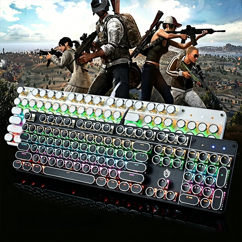 Kit Teclado Mecânico Mouse Gamer LED RGB Anti Ghosting USB PC Notebook -H7