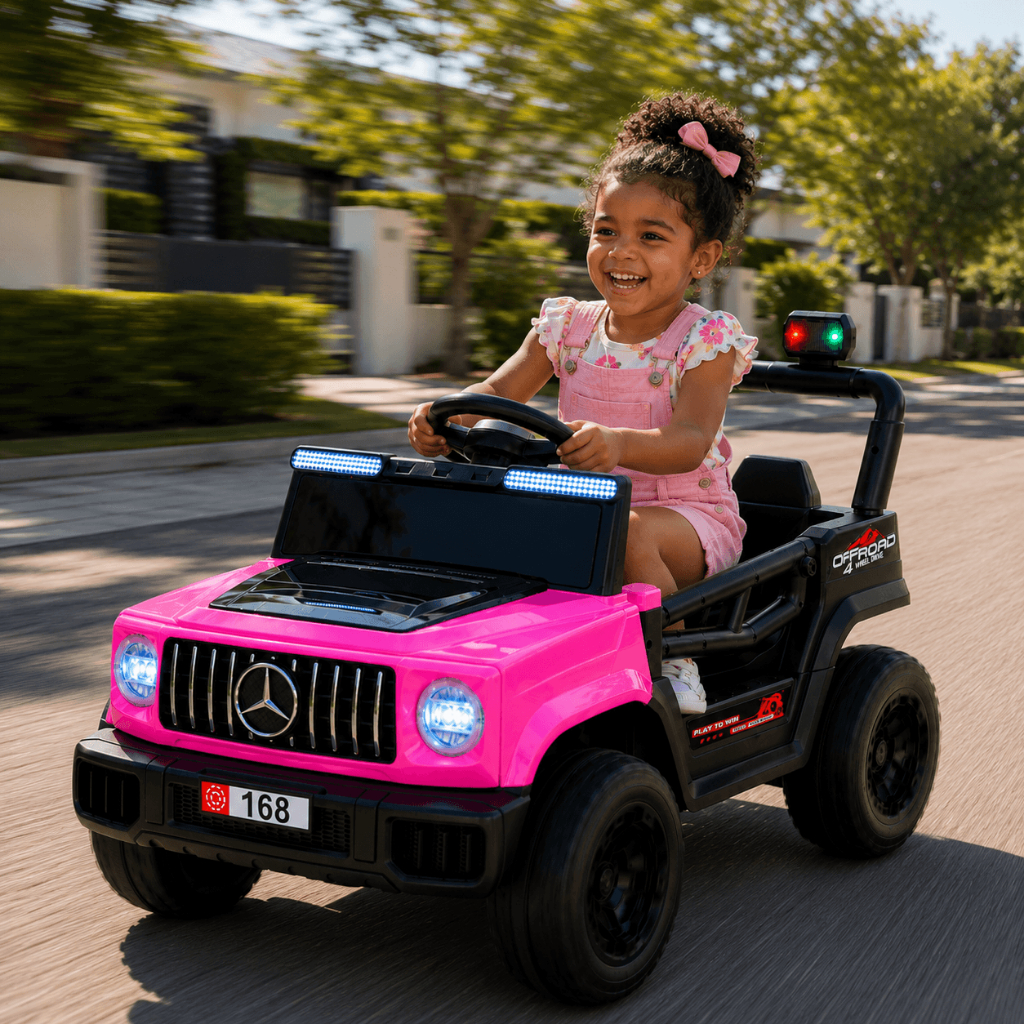 Carrinho Eletrico Infantil Bang Toys Jipe Max Kids Rosa 6V Controle