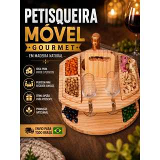 Petisqueira Móvel Gourmet em Madeira Artesanal Porta Vinho e Petiscos petisqueira móvel, petisqueira
