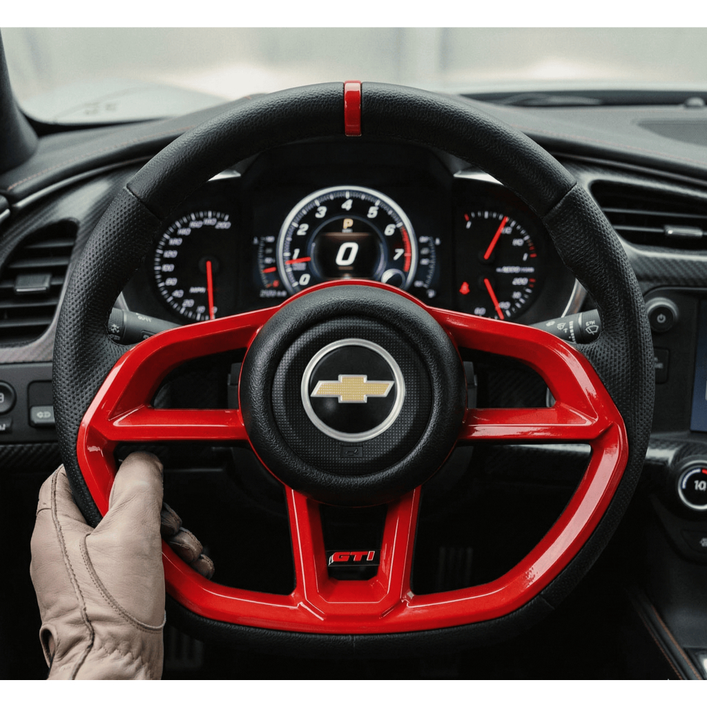 Volante Esportivo Gti Vermelho Para Chevrolet S10 D10 Blazer Silverado Opala Car