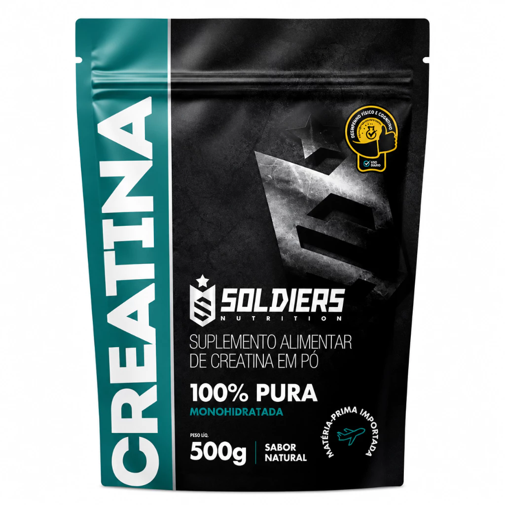 Creatina Monohidratada 500g 100% Pura Importada Soldiers Nutrition Suplemento Performance Muscular Força — imagem 1