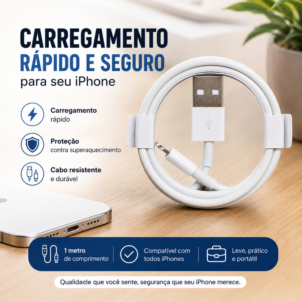 Cabo carregador para Iphone Cabo Para IOS USB de Carregamento Celular                                             iPhone