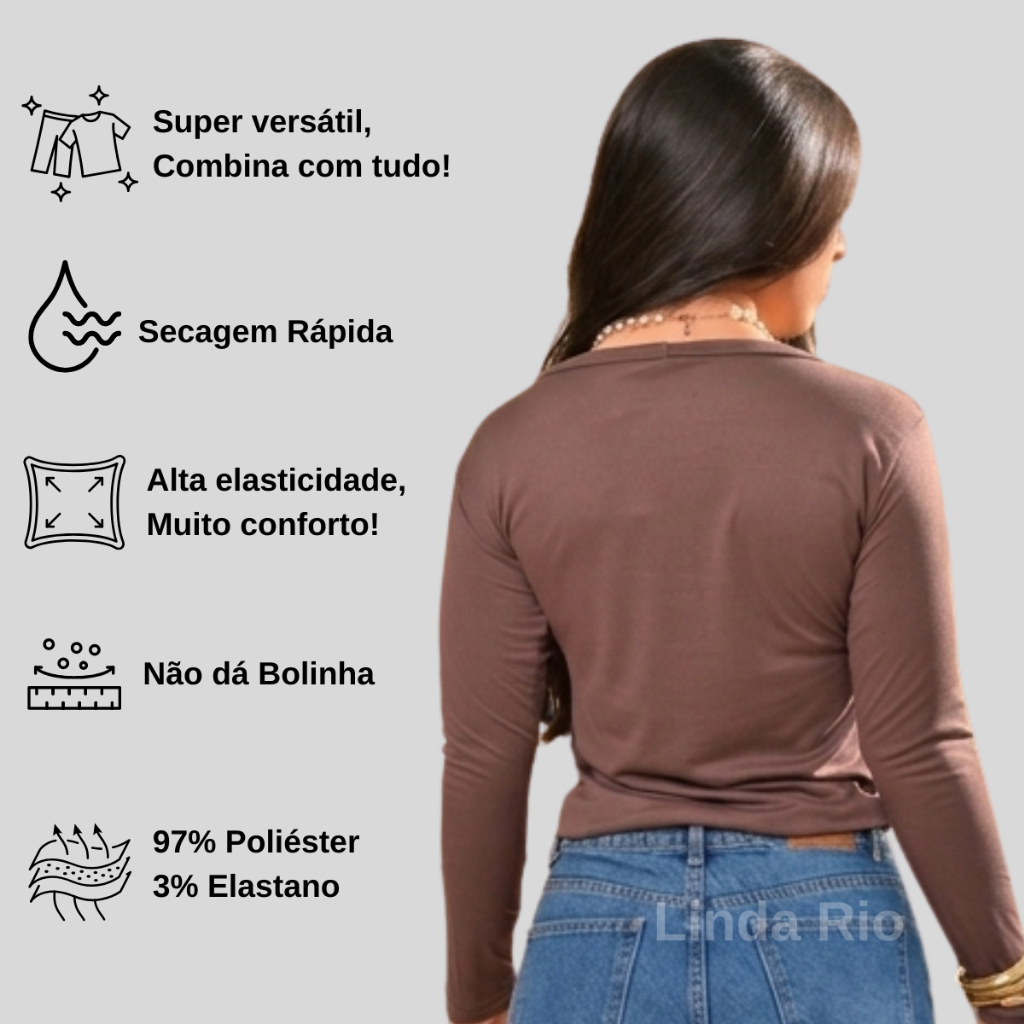 Detalhes do Blusa Feminina Manga Longa Segunda Pele de Frio Lisa Básica Outono Inverno Moda Tendência