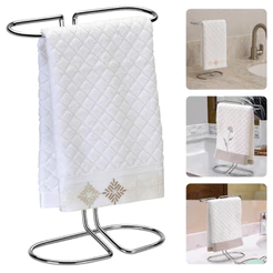 Suporte Toalheiro Porta Toalha De Rosto Bancada Pia Banheiro Lavabo Cromado Moderno