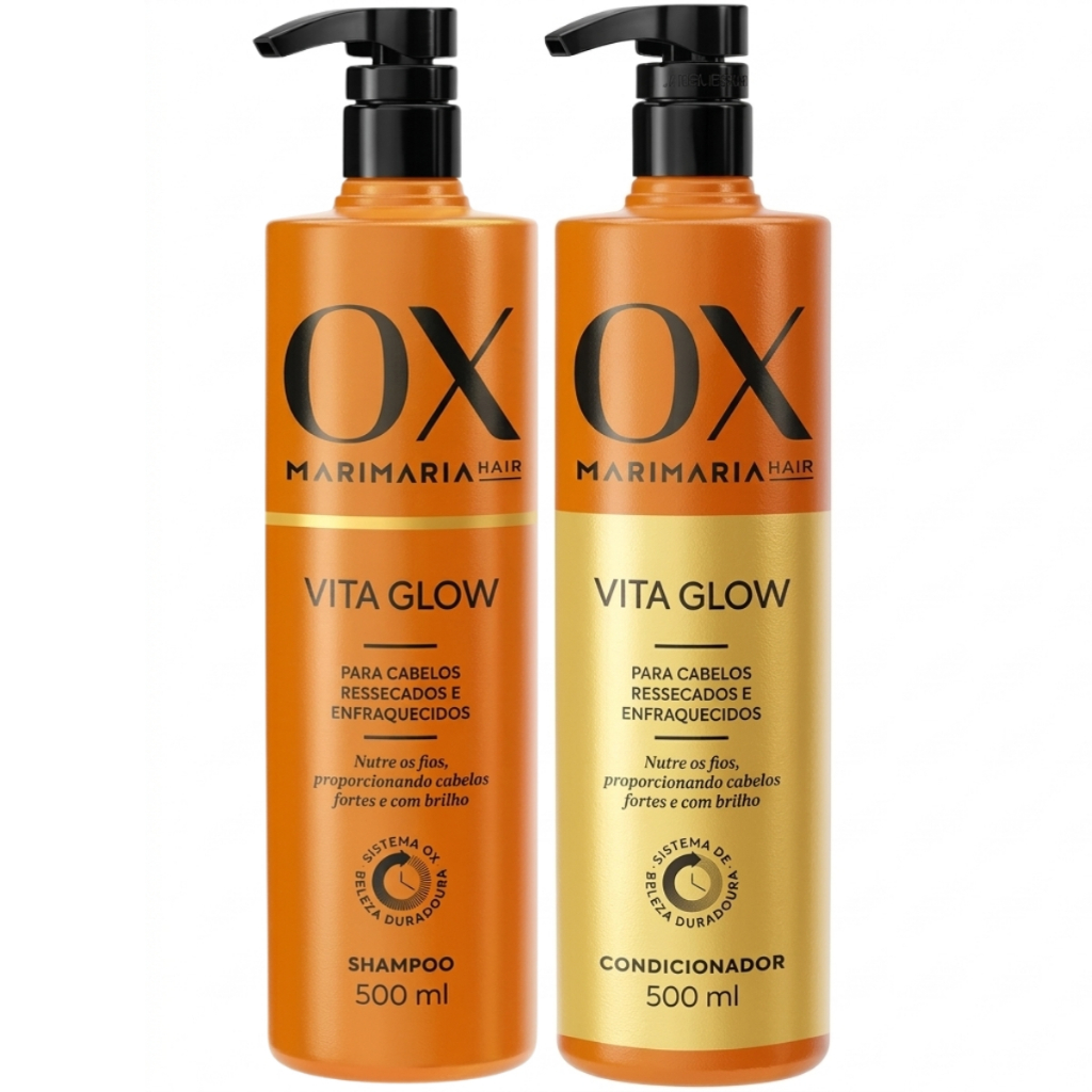 Kit Ox Vita Glow Mari Maria Shampoo e Condicionador 500Ml