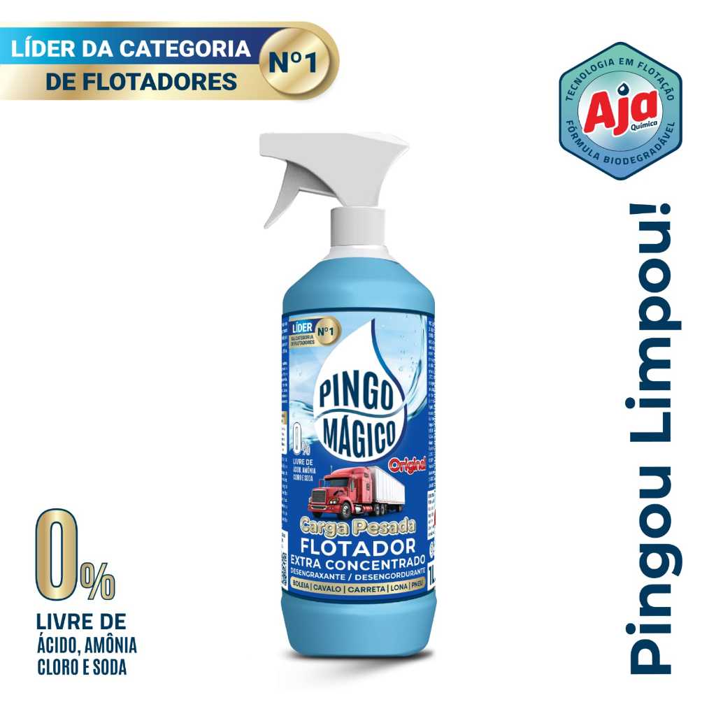 Flotador Pingo Magico Carga Pesada 130% - Limpeza Pesada - 1 Litro
