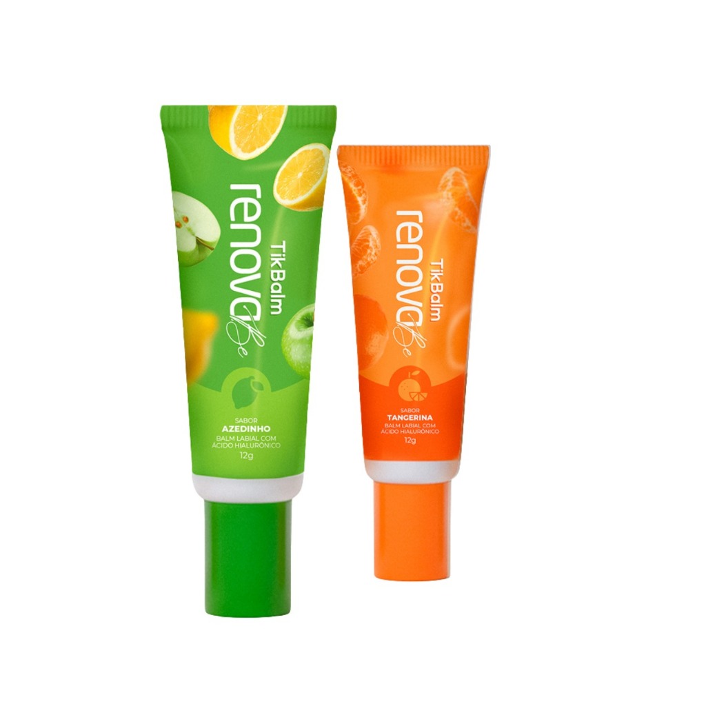 Kit Tik Balm Labial Ácido Hialurônico 12g – Hidratante para Lábios (Escolha a Variação)
