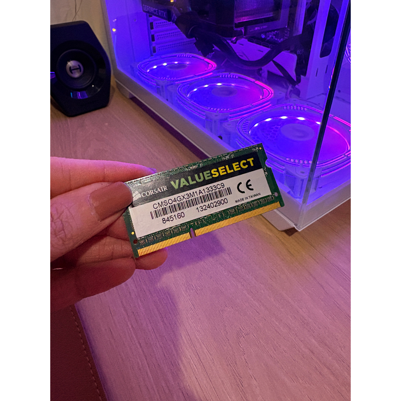 Memória RAM Corsair ValueSelect 4GB DDR3 1333MHz CMSO4GX3M1A1222C9 Notebook SODIMM