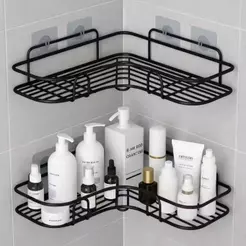 Prateleira de Banheiro Adesiva Sem Furo Porta Shampoo Sabonete Organizador Multiuso para Cozinha Lavanderia
