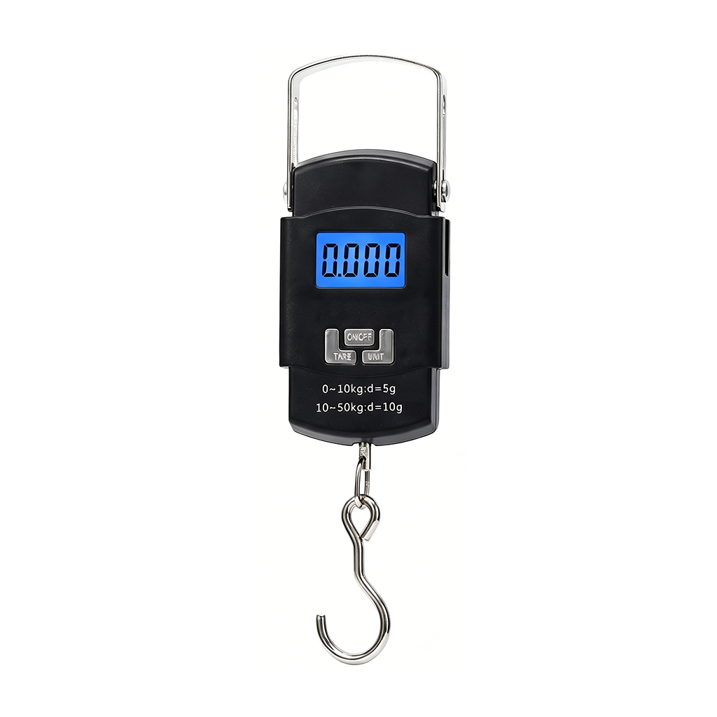 Imagem Balança Digital Portátil de Mão Até 50kg LCD Eletrônica para Mala Bagagem Viagem e Encomendas