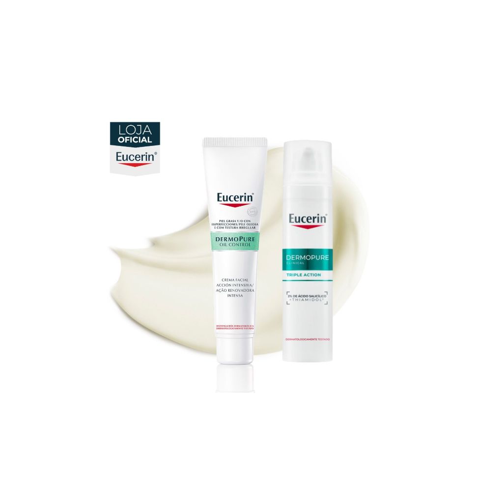 KIT EUCERIN Dermo pure Clinical Sérum Efeito Triplo 40ml + Dermo Pure Creme Facial Antiacne Ação Renovadora Intensa 40ml