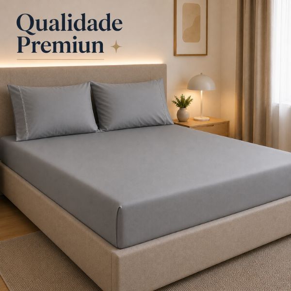 Lençol 400 Fios Micropercal Premium Solteiro 3 Peças Casal Queen King 4 Peças