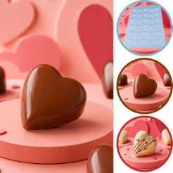 Forma BWB Simples Semiprofissional, Alto Rendimento Doces Finos Chocolates - SP Coração Liso Pequeno (CHOCO)