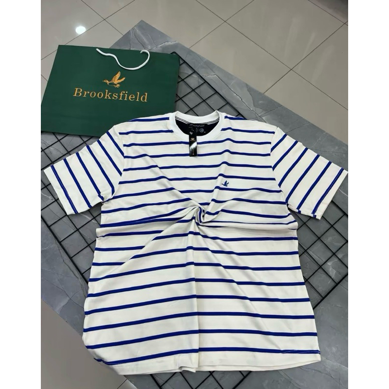 Brooksfield Camiseta Listrada Masculina Brooksfield Cotton com Elastano Conforto Premium e Estilo Moderno — imagem 2 de 2