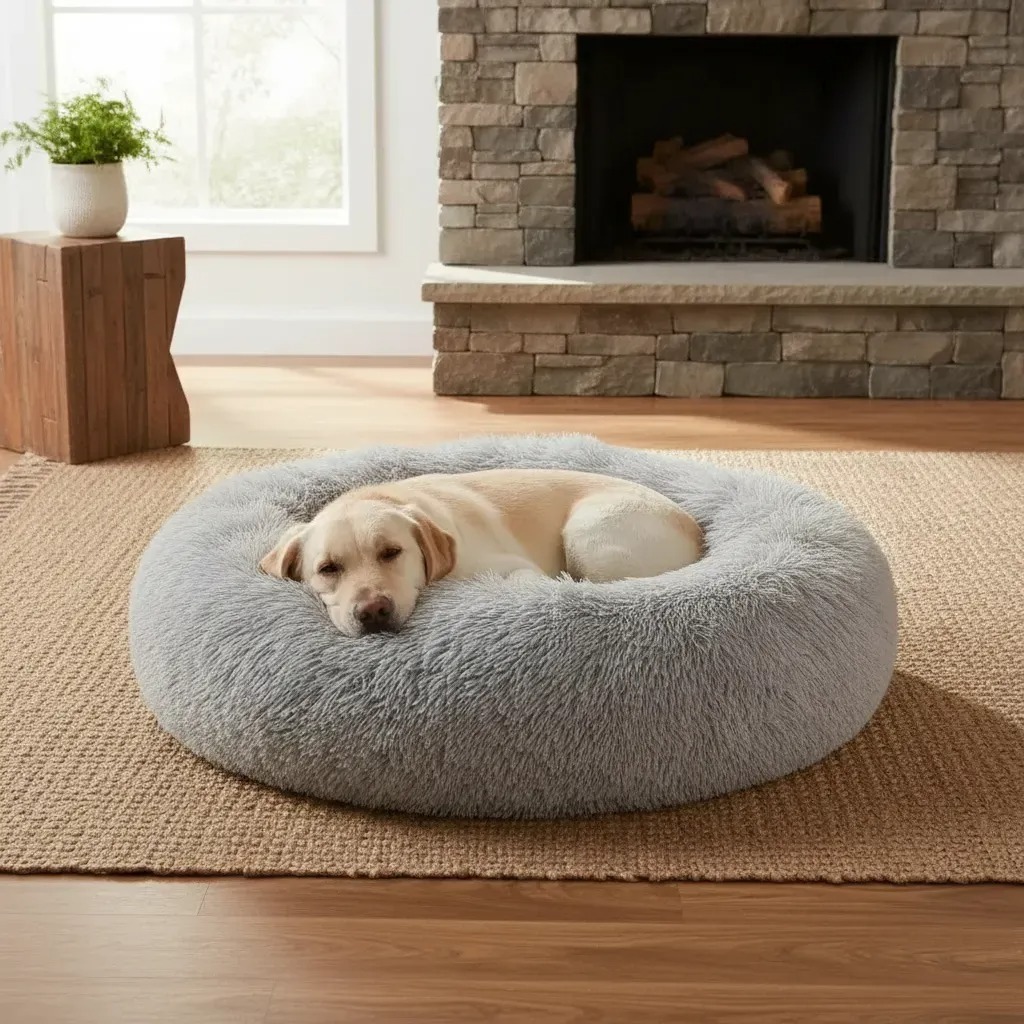 CAMA PET DONUT NUVEM PELUCIA REDONDA CAMINHA PELUCIADA NINHO CASINHA CASA COLCHONETE CÃO GATO TOCA