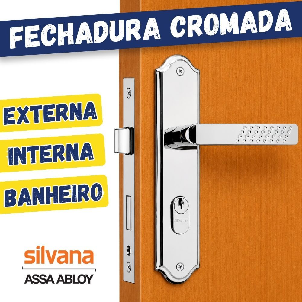 Fechadura de Porta Cromada Fechadura Porta Banheiro Fechadura de Porta de Quarto Fechadura Externa