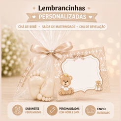30 Mini Pezinhos | Chá Revelação | Lembrancinha Personalizadas (15 PARES)