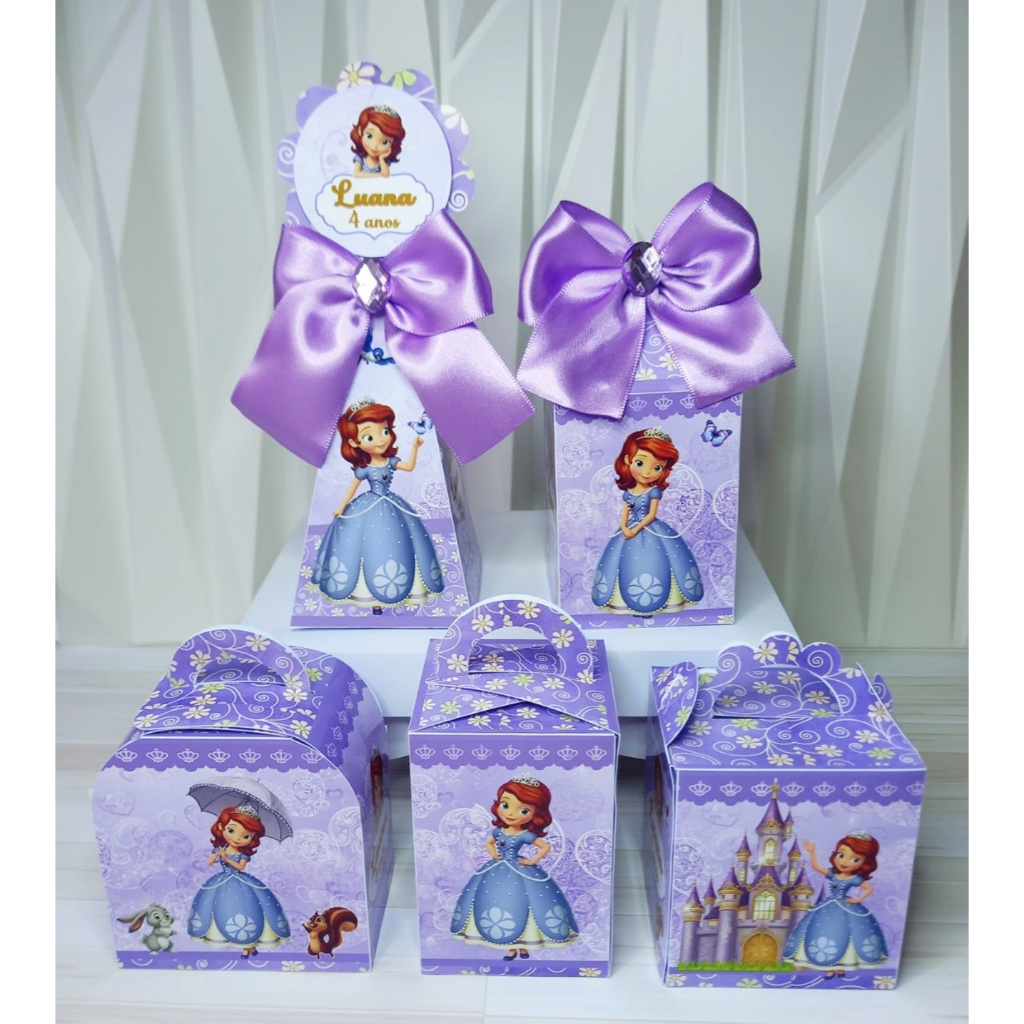 Kit Caixas Princesa Sofia Personalizada | Lembrancinha de Festa | Aniversário Princesa Sofia
