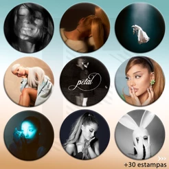 Kit Bottons Ariana Grande - Discografia | Metálicos | Holográficos Broche Bottom Boton