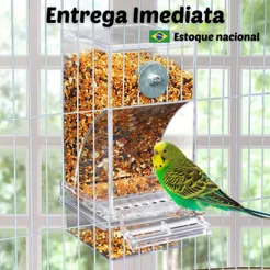 Alimentadores de Pássaros Aves Automático Acrílico, Sem Sujeira Bagunça, Comedouro Recipiente Aves