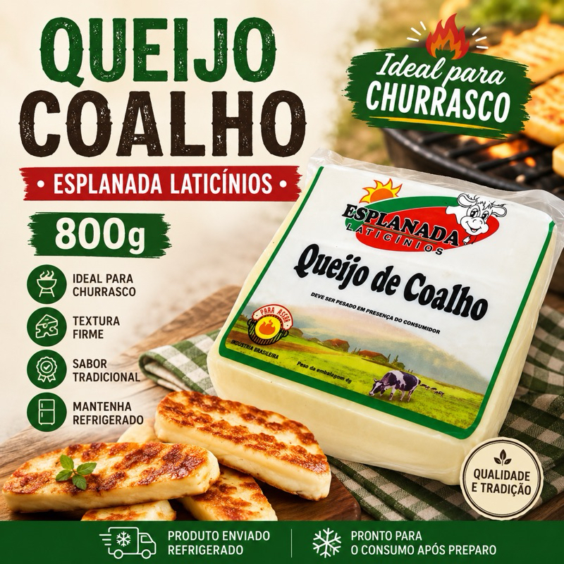 Queijo Coalho Esplanada 700g – Ideal para Churrasco e Grelha