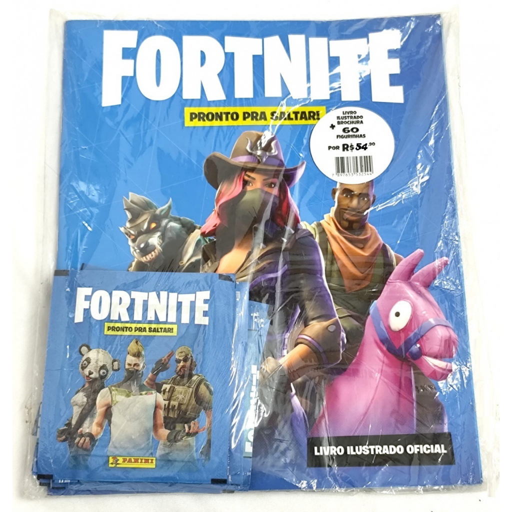 Álbum FORTNITE + 60 Figurinhas ( 12 Envelopes / Pacotinhos ) Produto Oficial , kIT Lacrado