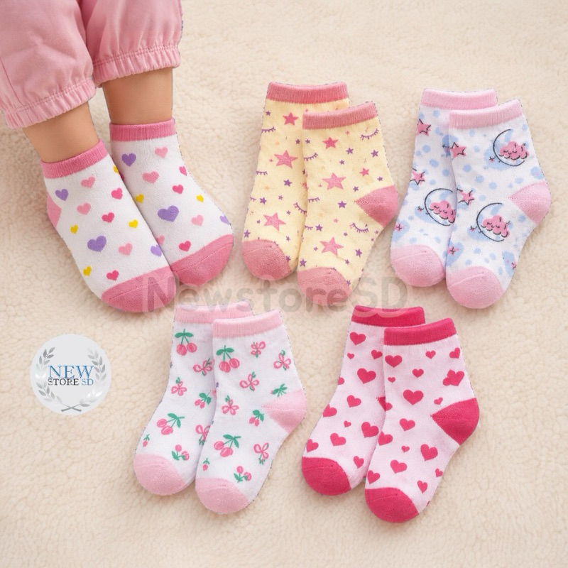 Kit até 18 Pares Meia Infantil Menina Estampadas Criança Feminina 0 A 10 Anos Premium