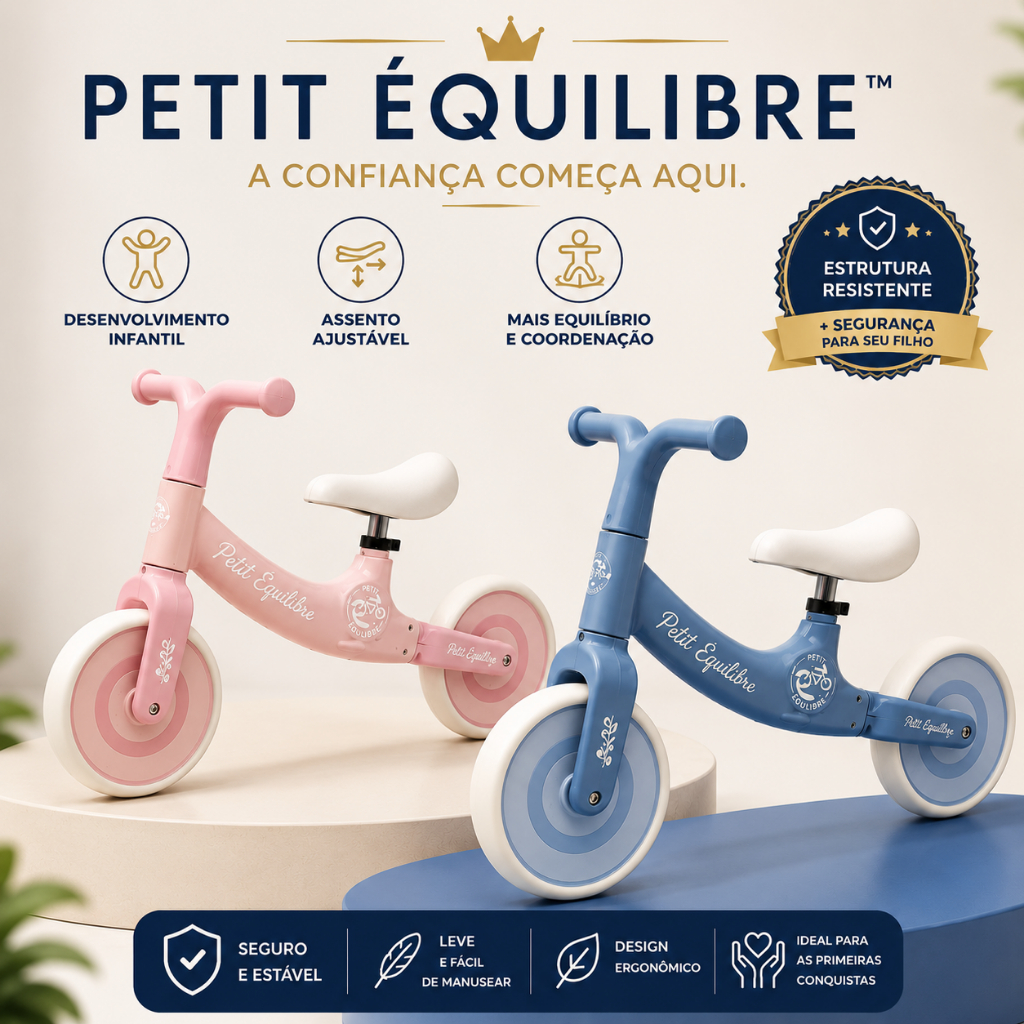 Bicicleta de Equilíbrio Infantil Sem Pedal Ajustável | Desenvolve Coordenação Motora e Equilíbrio