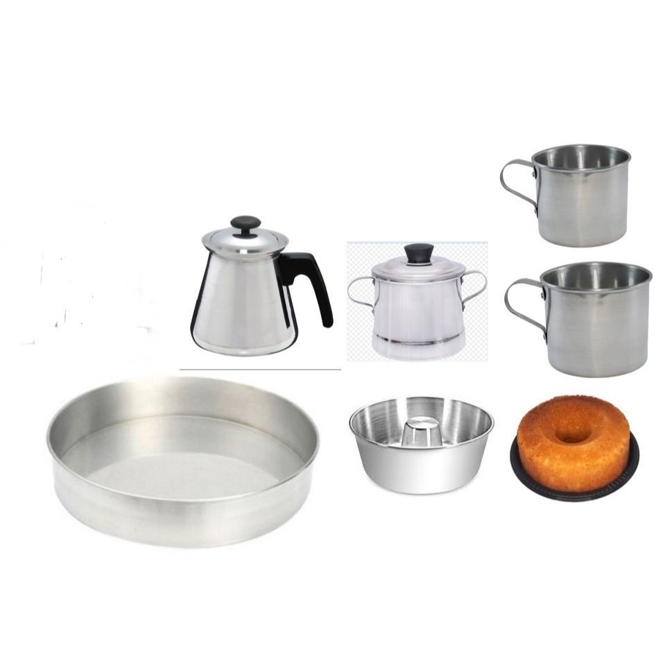 Jogo de Panelas Café 6 Peças Completo Alumínio Resistente a Airfryer