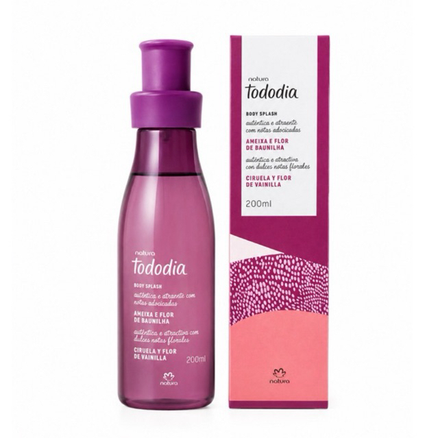 Body Splash Natura Tododia Ameixa e Flor de Baunilha 200ml – Perfume Corporal Feminino