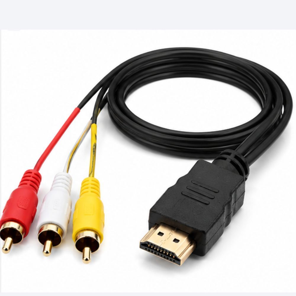 1.5 M Hdmi Macho Para 3 Rca Av Cabo De Áudio E Vídeo Cabo Adaptador Full Hd 1080 P Pc Tv