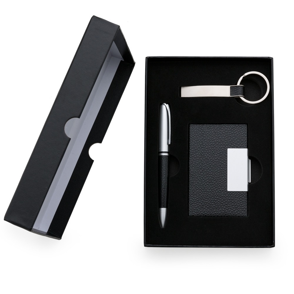 Kit Executivo 3 Peças Caneta Chaveiro Porta Cartão Personalizado