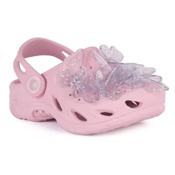 Sandália Infantil Menina Plugt Ventor Enfeite Borboleta Drops Rosa Delicada Brilho Glitter Blogueira